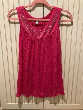 Studded Hot Pink Tank Top - Small - French Laundry